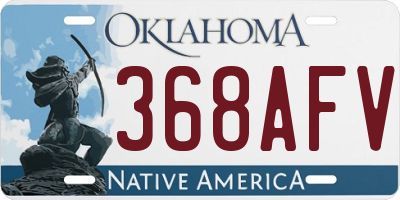 OK license plate 368AFV