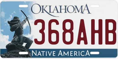 OK license plate 368AHB