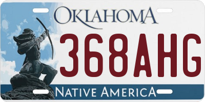 OK license plate 368AHG