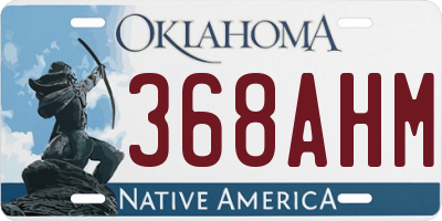 OK license plate 368AHM