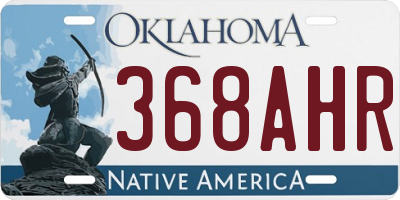 OK license plate 368AHR
