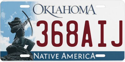 OK license plate 368AIJ