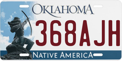 OK license plate 368AJH