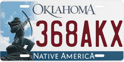 OK license plate 368AKX