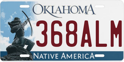 OK license plate 368ALM