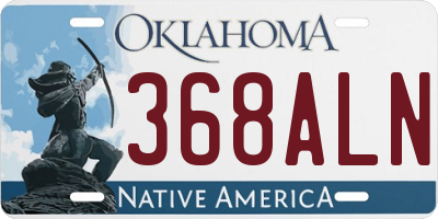 OK license plate 368ALN