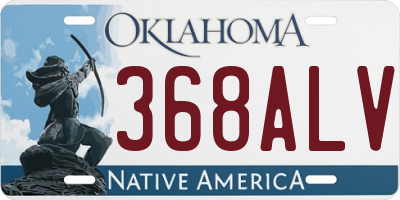 OK license plate 368ALV