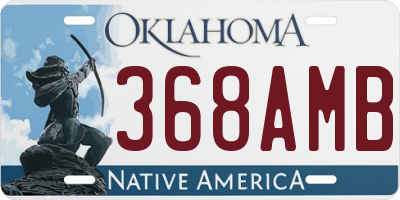 OK license plate 368AMB