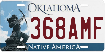 OK license plate 368AMF