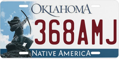 OK license plate 368AMJ