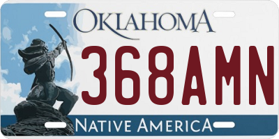 OK license plate 368AMN