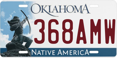 OK license plate 368AMW