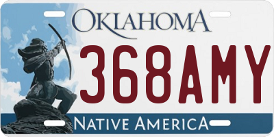 OK license plate 368AMY