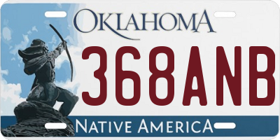 OK license plate 368ANB