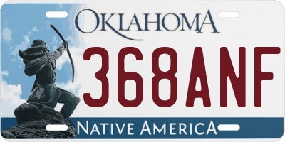 OK license plate 368ANF