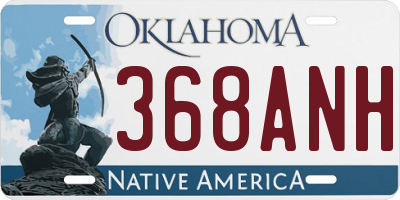 OK license plate 368ANH