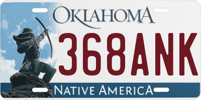 OK license plate 368ANK