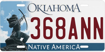 OK license plate 368ANN