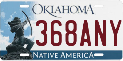 OK license plate 368ANY