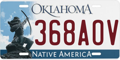 OK license plate 368AOV