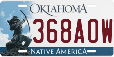 OK license plate 368AOW