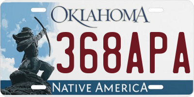 OK license plate 368APA