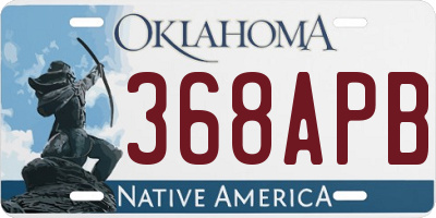 OK license plate 368APB