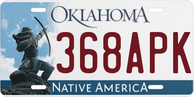 OK license plate 368APK
