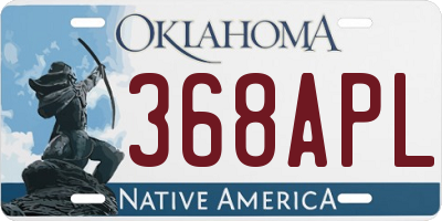 OK license plate 368APL