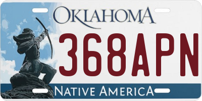 OK license plate 368APN