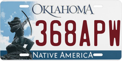 OK license plate 368APW