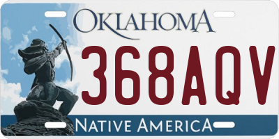 OK license plate 368AQV