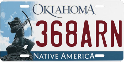 OK license plate 368ARN
