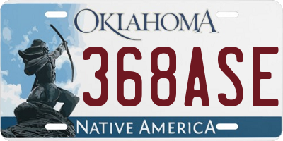 OK license plate 368ASE
