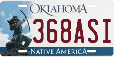 OK license plate 368ASI