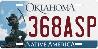 OK license plate 368ASP