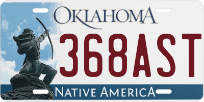 OK license plate 368AST