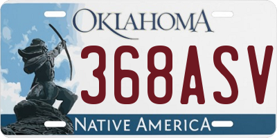 OK license plate 368ASV