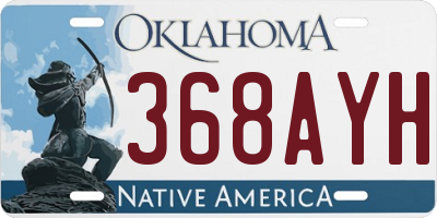 OK license plate 368AYH