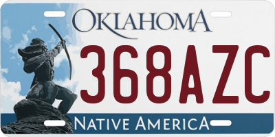 OK license plate 368AZC