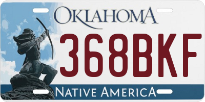 OK license plate 368BKF