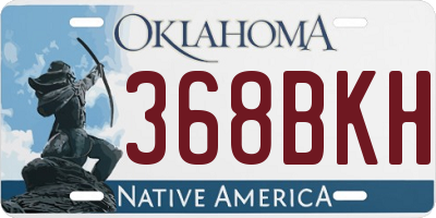 OK license plate 368BKH