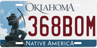 OK license plate 368BOM