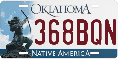 OK license plate 368BQN