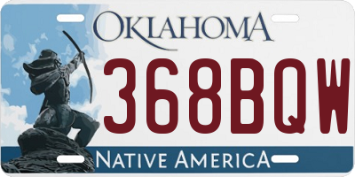 OK license plate 368BQW