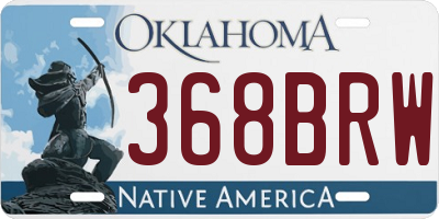 OK license plate 368BRW