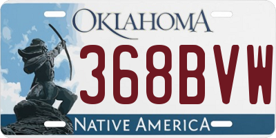 OK license plate 368BVW