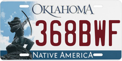 OK license plate 368BWF