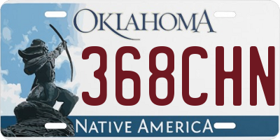 OK license plate 368CHN
