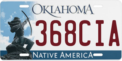 OK license plate 368CIA